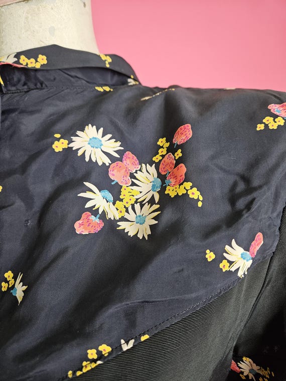 Rare 1940s volup novelty print blouse strawberrie… - image 4