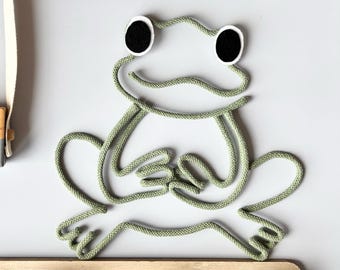 Frog nursery decor playful kids bedroom wall art whimsical toddler playroom  accent cottagecore storybook shelf decoration