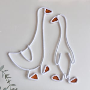 Geese  wall decor for cottagecore nursery, storybook nursery decor, neutral farmhouse kids room and baby shower gift