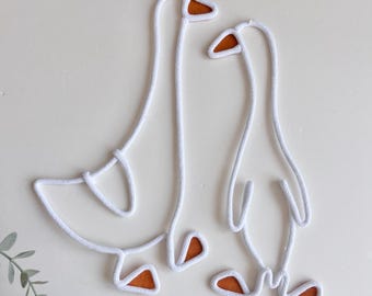 Geese  wall decor for cottagecore nursery, storybook nursery decor, neutral farmhouse kids room and baby shower gift