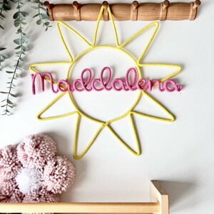 Personalisierte Sonne Namensschild-Wanddekoration für Kinderzimmer oder Kinderzimmer