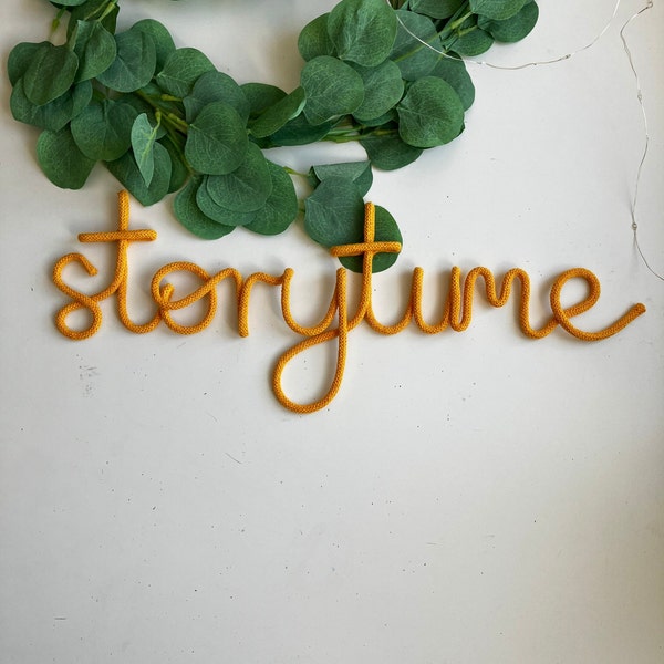 Storytime wall rope wire phrase for nursery , kids room , reading corner or playroom