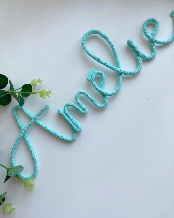Knitted Wire Words Names Quotes Knitted Name Sign Rope Word Etsy Canada