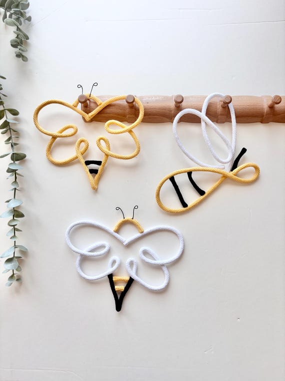 Bumblebee art wall decor for nursery and home cute core bee decoration cottage core  lover gift idea