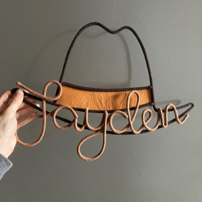 Personalized cowboy-themed decor piece, perfect for rustic or country-inspired children’s rooms.