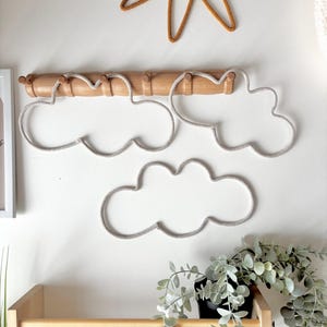 Decoración infantil con nubes de cuerda: juego de 3 nubes de alambre