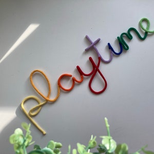 Playtime - Colorful Rainbow Theme Nursery Sign for Kids Room or Babies ...