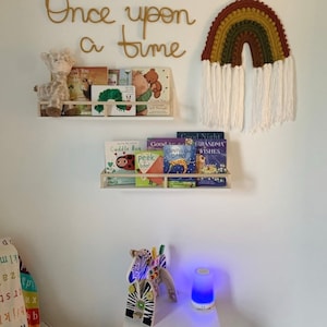 Once upon a time sign for nursery wall knitted wire sign bookshelf signage image 9