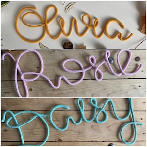 knitted wire words, names, quotes for kids and babies room decoration