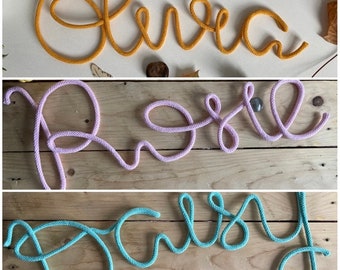 knitted wire words/names/quotes