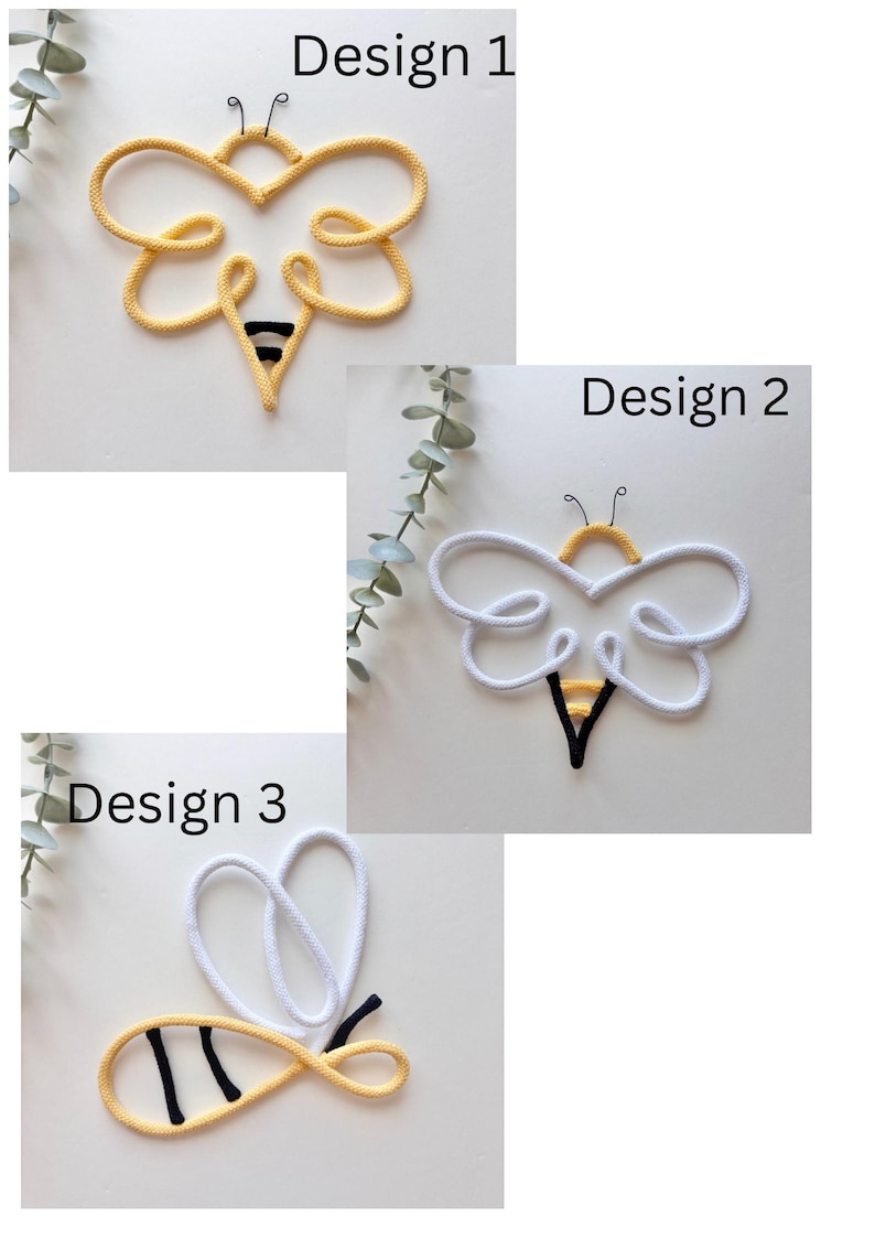 Cute bee wall decor in three styles for nursery or kids room