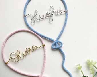 Personalised knitted rope wire balloons 12” x 5”