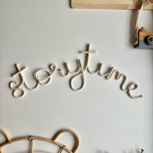 Storytime Rope Wire Wall Sign for Neutral Nursery Decor