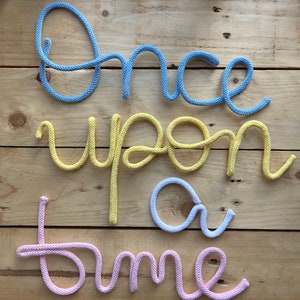 once upon a time rope wire wall  sign  is great for any reading corner . Ideal for a gift for a baby or toddler, perfect for bookworms , book lovers