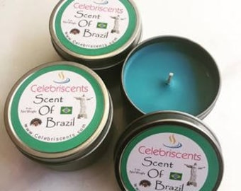 Scent of Brazil shimmering tropical soy joy with an exhilarating Brazilian Blue Waters dreamy scent.  Clean tropical Sea Spray scent to go!