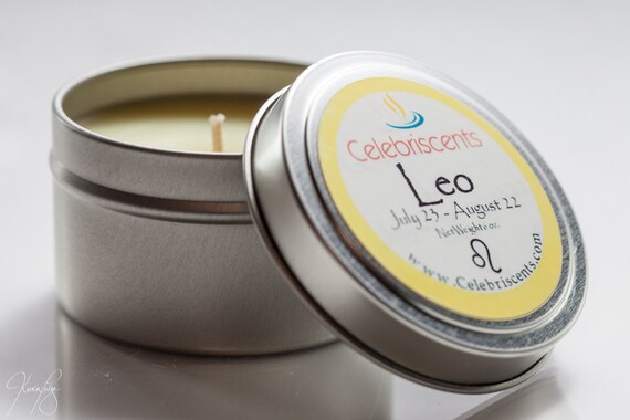 LEO Zodiac Scented Candle is light yellow like the sun with noble rose-based fragrance reflecting Leo's exuberance, fire and strength.