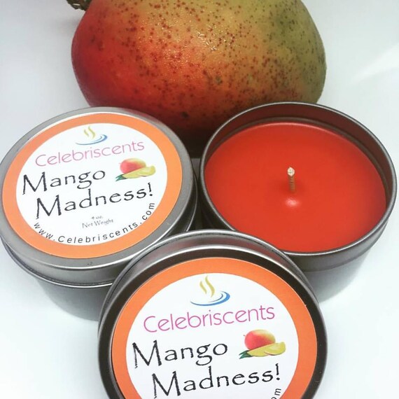 Freshly sliced strong Mango scented soy candle.  This "Mango Madness" scented candle is ripe, sweet but soothing with a fruity finish.