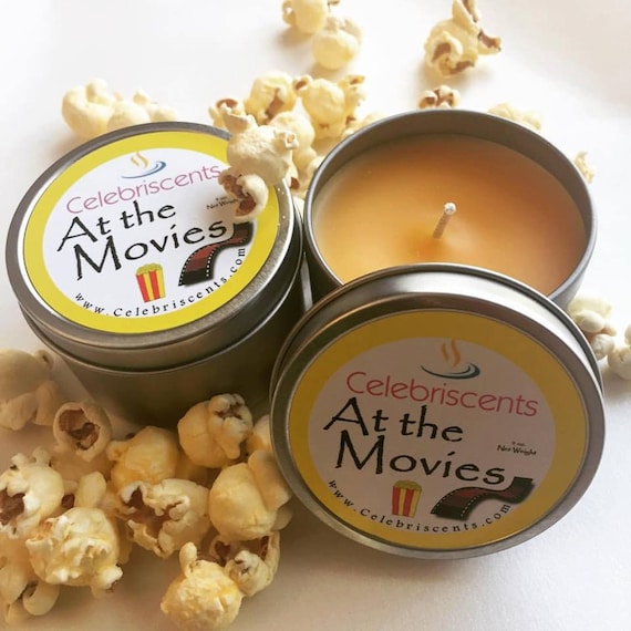 Strong buttery popcorn scented soy candle. This popcorn scent is EXACTLY the one from the movie theaters.  It's warm, buttery and delicious!