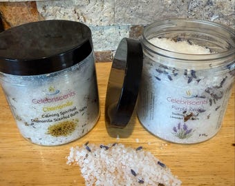 Lavender and Chamomile  Serenity Spiritual Bath Salts – Relax, Restore & Renew Your Spirit