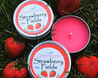 Intoxicating and soothing Strawberry scented soy candle with beautiful sunny fields aroma infused. Scent boasts tart green apples too.  Mmm!