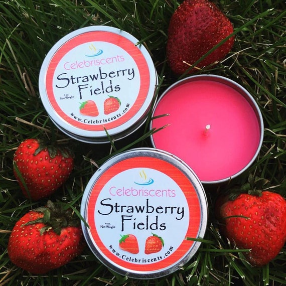 Intoxicating and soothing Strawberry scented soy candle with beautiful sunny fields aroma infused. Scent boasts tart green apples too.  Mmm!