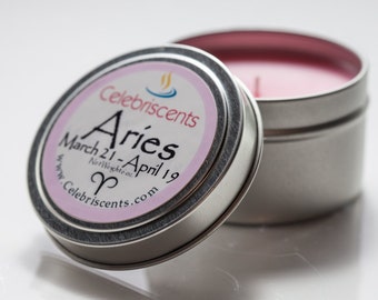 ARIES Zodiac Scented Soy Candle has a warm musk topped with subtle patchouli notes that reflect the charm and adventure of Aries people.