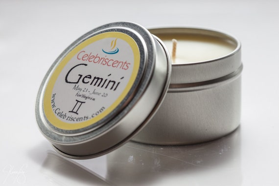 Gemini Zodiac Scented Soy Candle is sensitive and inviting just like the Twin sign representing Gemini.  This scent is double calming.
