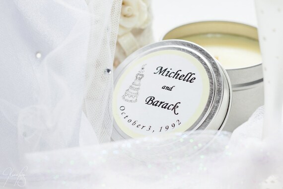 Soy Candle Wedding Favors and Candle Favors for any Special Occasion (Sweet 16, Bar/Bat Mitzvah, Birthdays, Christening, etc.) -  Per Doz.