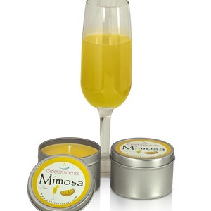 Orange Juice and Champagne Mimosa scented soy candle with delightful top notes of mandarin, berries, dew fruits and orange essential oils. image 2