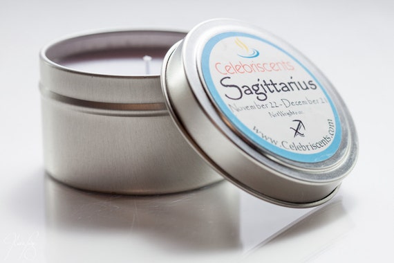 SAGITTARIUS Zodiac Scented Soy Candle is optimistic, fiery & friendly like Sagittarians.  A warm musk with rich sweet notes surrounds aroma.