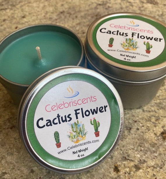 Cactus Flower Scented Soothing Soy Candle with Jade Flowery notes.  Makes a great gift idea for many occasions and brings a welcoming scent.