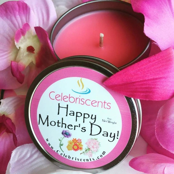 Happy Mother's Day plumeria flowery soy candle scent of fresh natural flowers from the tropics.  Makes a perfect warm Mother's Day Gift.