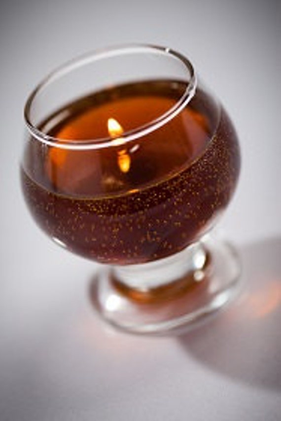 Amaretto-Scented Long Lasting Soothing Gel Candle in small 4oz. Cognac Glass.  Makes a great gift for brown liqueur or Amaretto lovers.