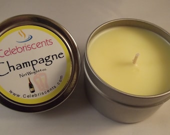 Soft Champagne scented soy candle perfect for any occasion.  Soy candle is adorably soothing with a slightly sweet, effervescent fragrance.
