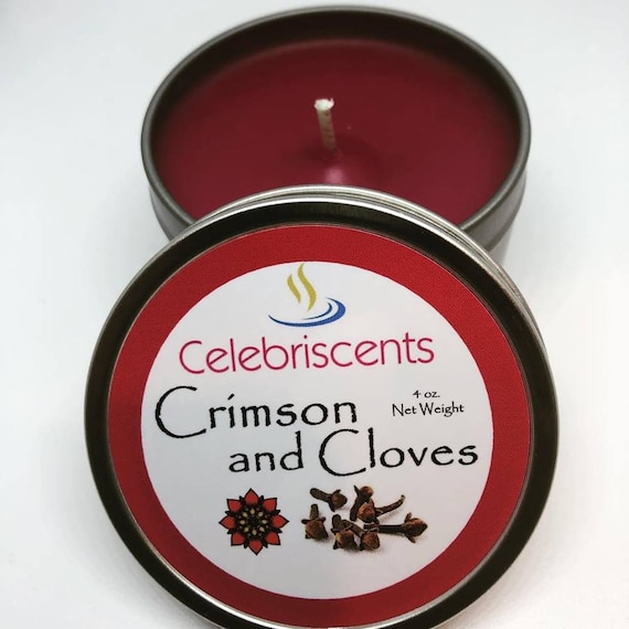 Crimson and Cloves Scented Soy Candle. Sweet and Spicy burst of fresh market crimson flowers and natural spicy cloves scented soy joy.