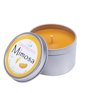 Orange Juice and Champagne Mimosa scented soy candle with delightful top notes of mandarin, berries, dew fruits and orange essential oils. image 1