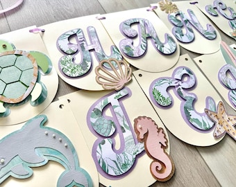 Hang Ten Birthday Banner | Surf Beach Party Decor, Pastel Ocean Tones