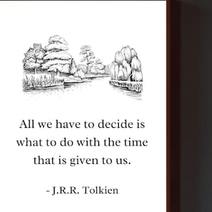 J.R.R. Tolkien - All we have to decide is what to do with the time that is given to us. Wall Decor Art Literary Literature Poster Book Quote
