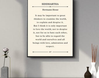 Siddhartha Quote Poster: Hermann Hesse Literary Art (Digital Download, 18x24 inches)
