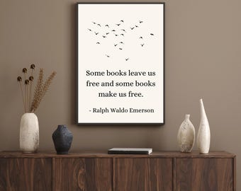 Póster con cita de Ralph Waldo Emerson: Arte mural literario (descarga digital)