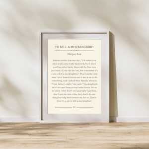 Harper Lee - To Kill A Mockingbird Wall Decor Art Literary Literature Poster Book Quote