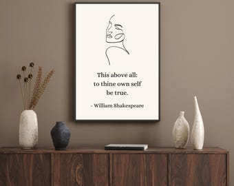 Póster con cita de Shakespeare y Hamlet: Arte mural literario (descarga digital, 45 x 61 cm)