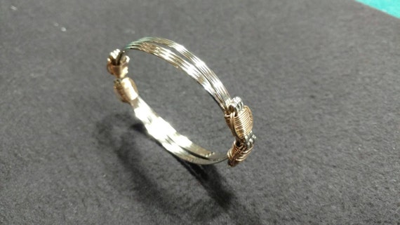 Elephant Hair Style Bracelet 14k White And Yellow Gold Wire Etsy