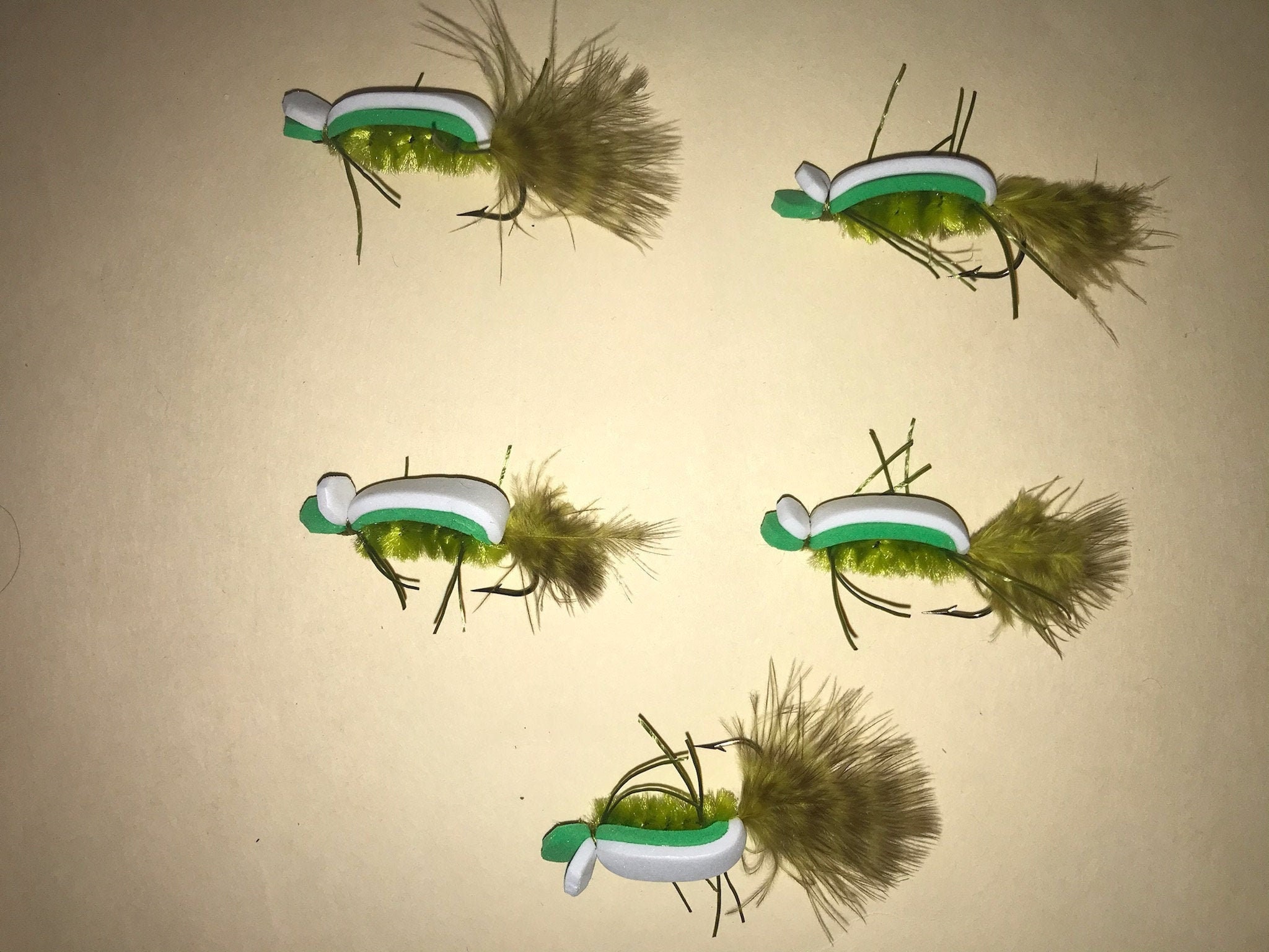 Bass flies fly fishing tied flies set of 5 gurgler flies Etsy