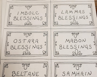 Sabbat Blessings cards, printable