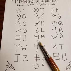 Fenicisch alfabet plakboek, afdrukbaar