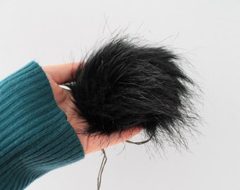 Black Faux Fur PomPoms. Faux Fur Pom Pom