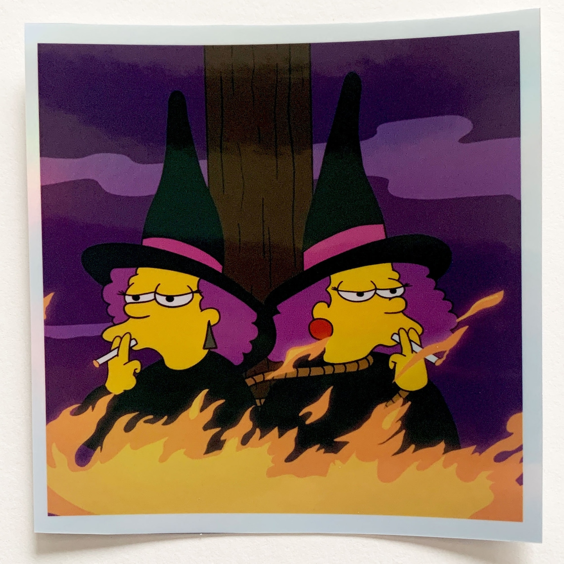 Patty Roma Sticker Patty and Selma Holographic Sticker, Witches Burning at the Stake - Etsy