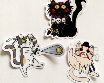 Street Fighter Cats, Stickers, Pack of 3