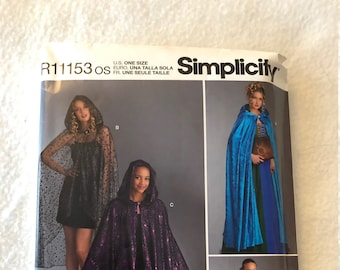 Simplicity paper Pattern 11153/11855, womens cloaks and capes, womens costumes